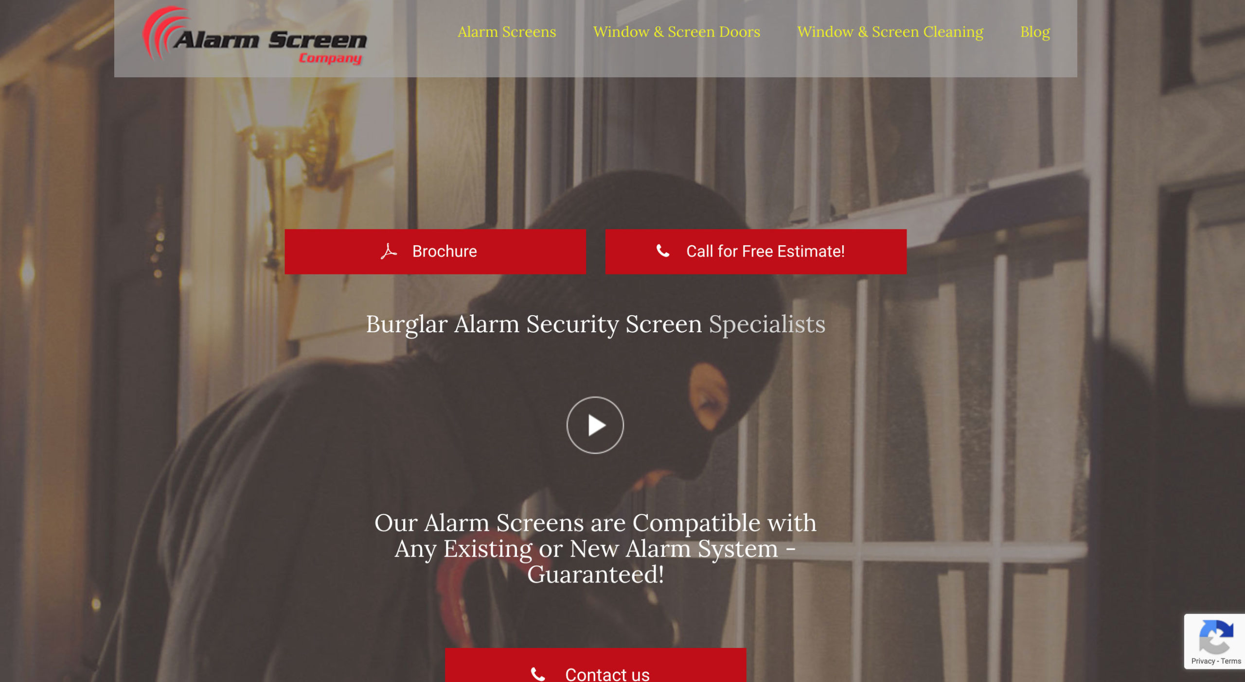alarm screen company by don bassler web designer